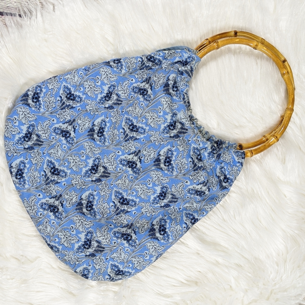 Gap Blue Bamboo Handle Bag